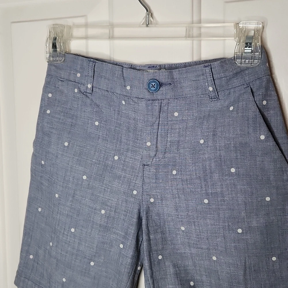 OshKosh B Gosh Chambray Polka Dot Shorts Size 8 NWT